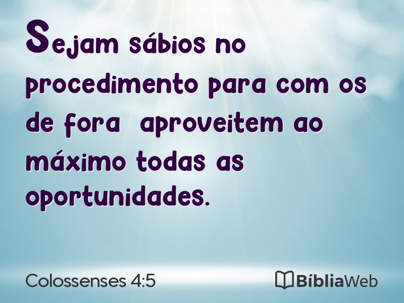Colossenses 4:5 em imagem para compartilhar