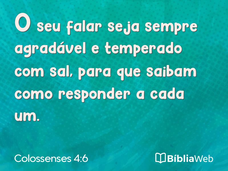 Colossenses 4:6 em imagem para compartilhar
