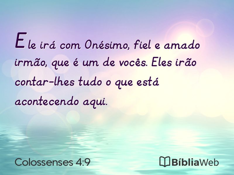 Colossenses 4:9 em imagem para compartilhar