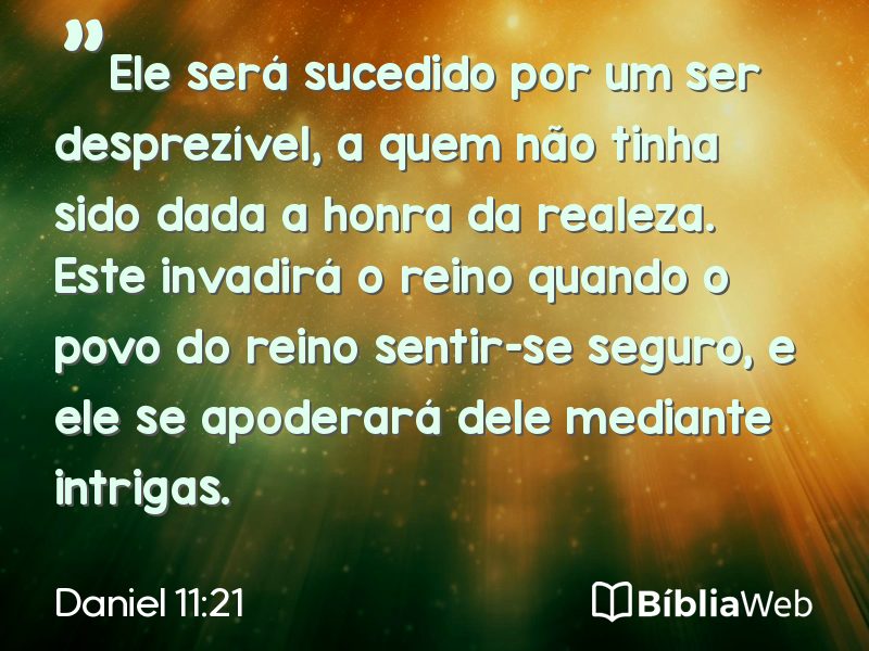 Daniel 11:21 em imagem para compartilhar