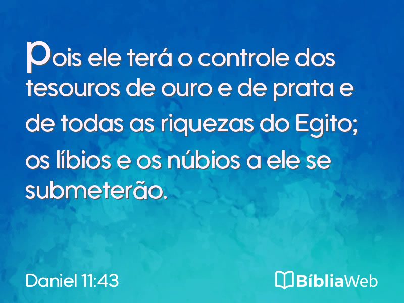 Daniel 11:43 em imagem para compartilhar