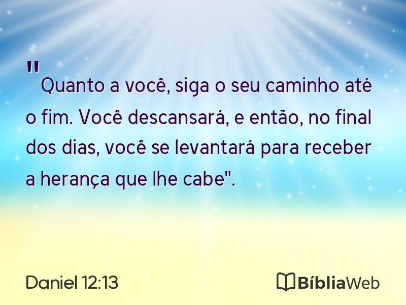 Daniel 12:13 em imagem para compartilhar