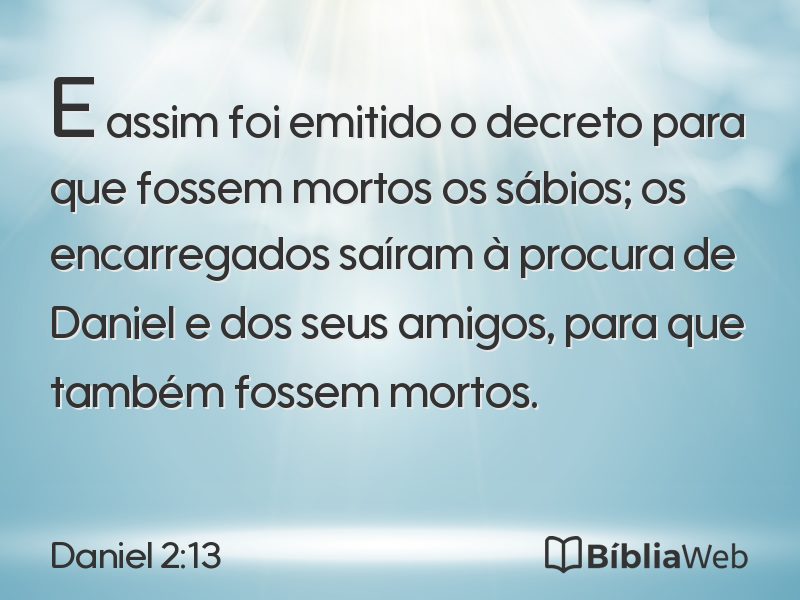 Daniel 2:13 em imagem para compartilhar