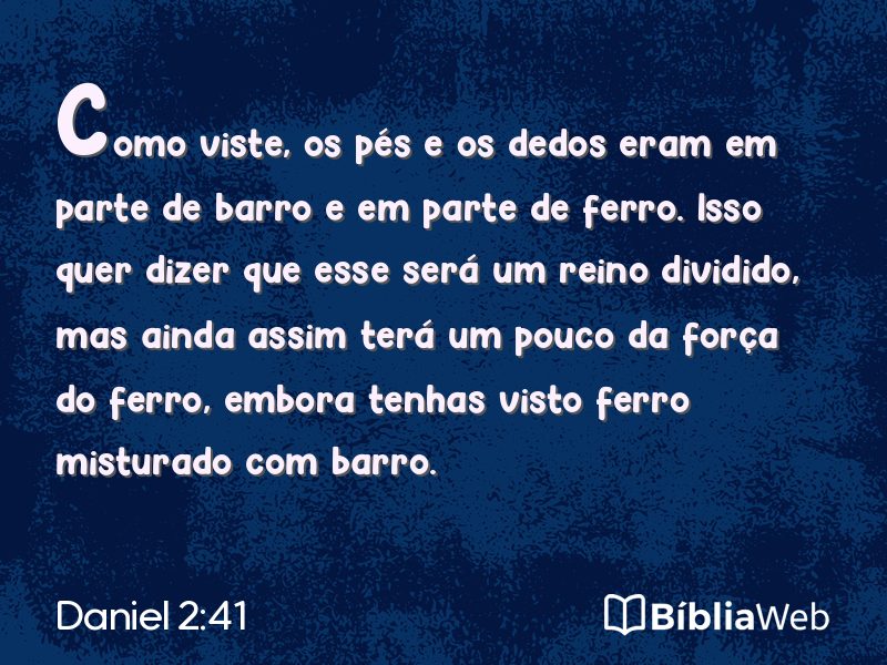 Daniel 2:41 em imagem para compartilhar