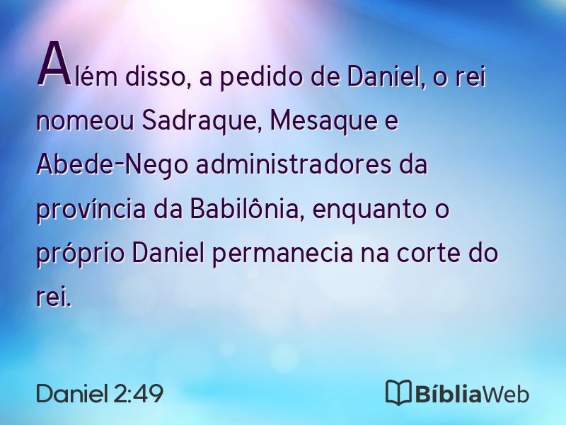 Daniel 2:49 em imagem para compartilhar