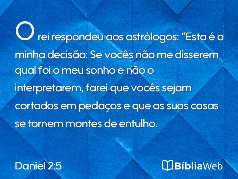 Daniel 2:5 em imagem para compartilhar