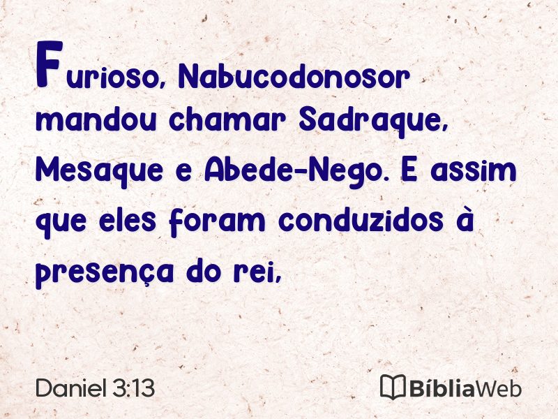 Daniel 3:13 em imagem para compartilhar