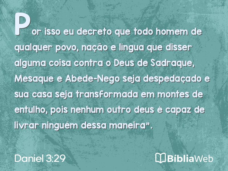 Daniel 3:29 em imagem para compartilhar