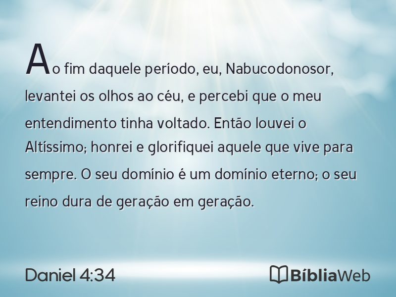 Daniel 4:34 em imagem para compartilhar