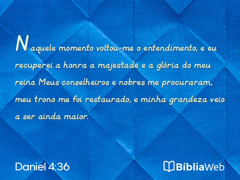 Daniel 4:36 em imagem para compartilhar