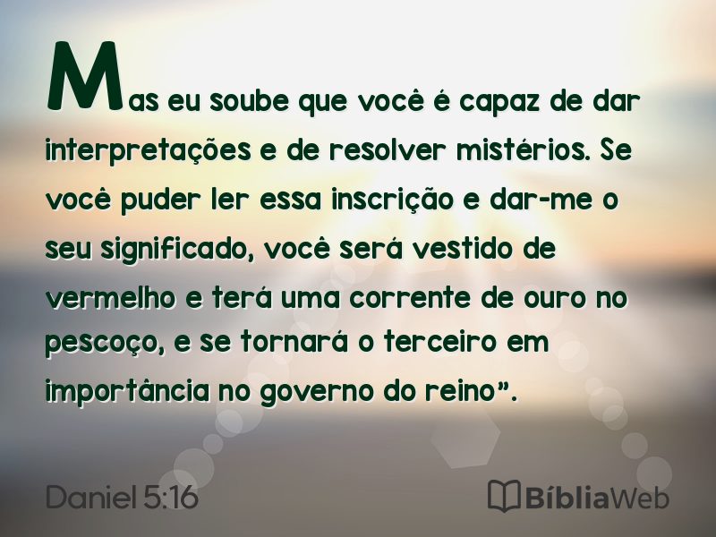 Daniel 5:16 em imagem para compartilhar