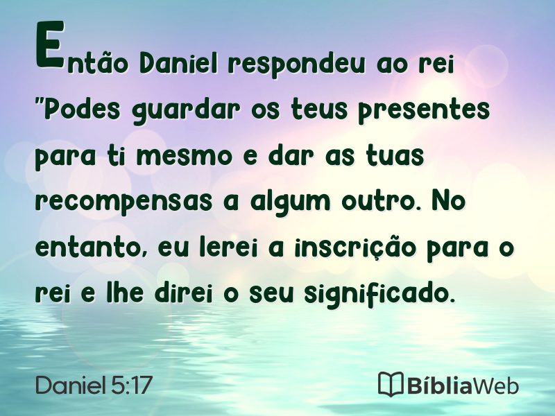 Daniel 5:17 em imagem para compartilhar