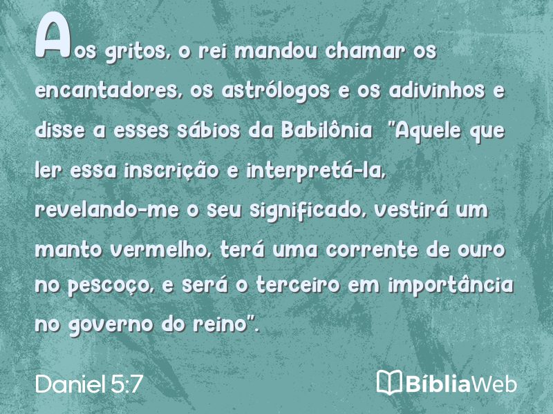 Daniel 5:7 em imagem para compartilhar