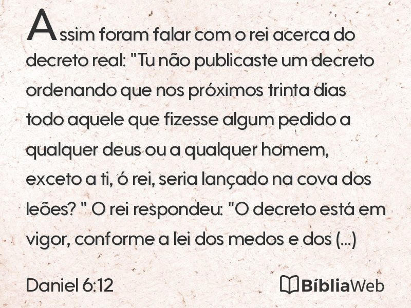 Daniel 6:12 em imagem para compartilhar
