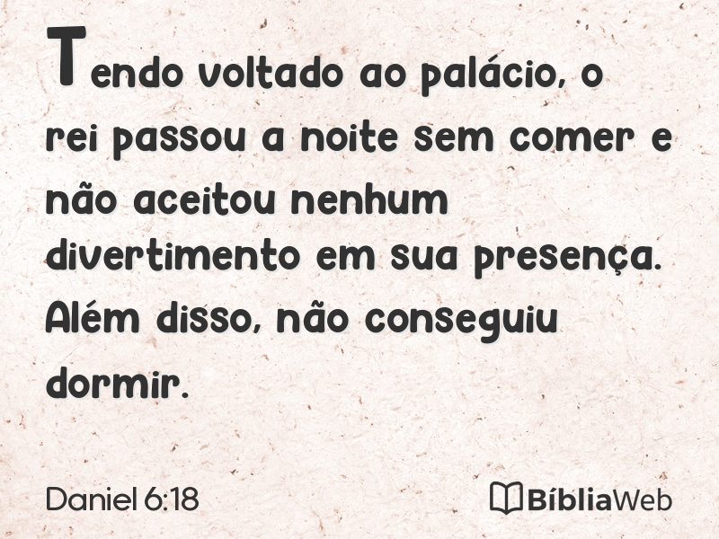 Daniel 6:18 em imagem para compartilhar