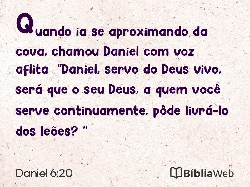 Daniel 6:20 em imagem para compartilhar
