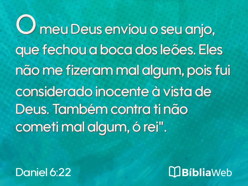 Daniel 6:22 em imagem para compartilhar
