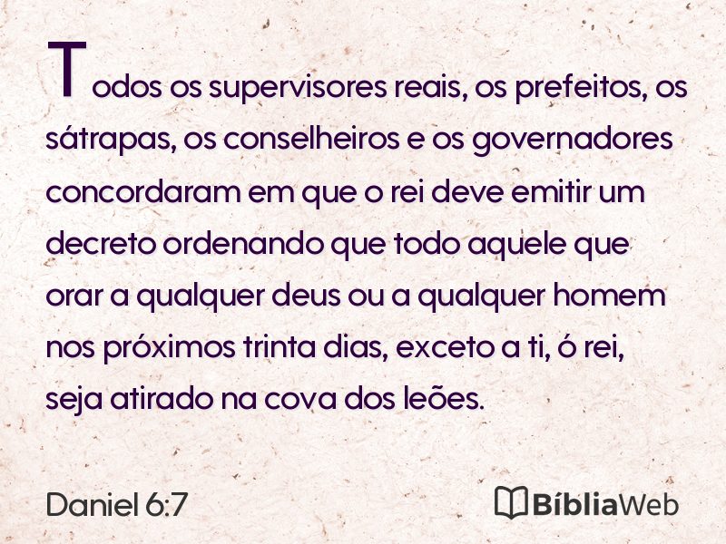 Daniel 6:7 em imagem para compartilhar