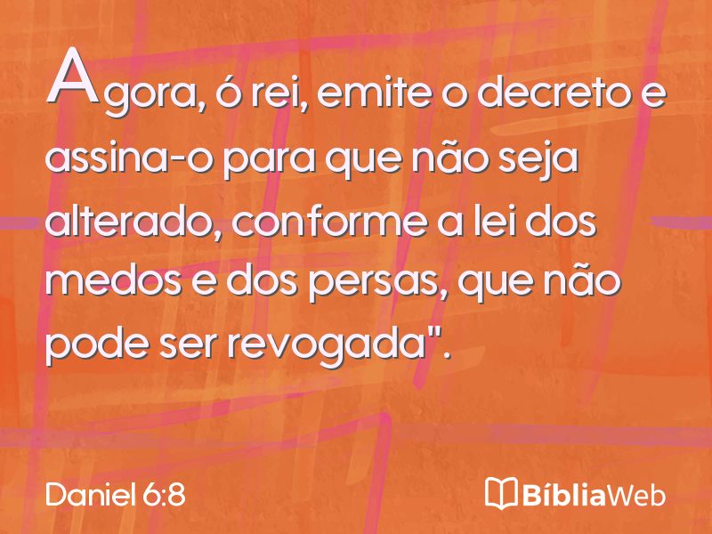 Daniel 6:8 em imagem para compartilhar