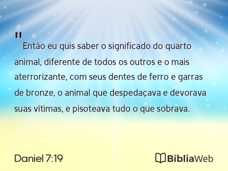 Daniel 7:19 em imagem para compartilhar