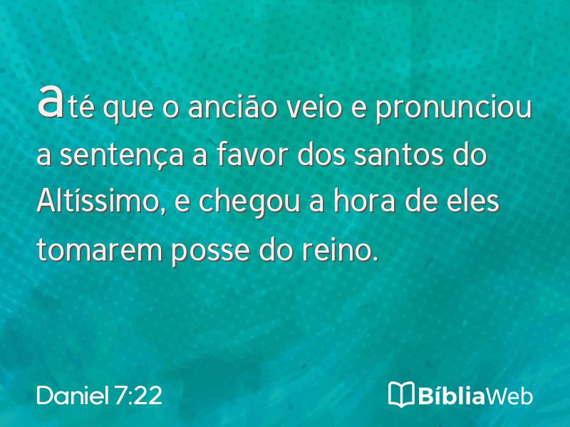 Daniel 7:22 em imagem para compartilhar