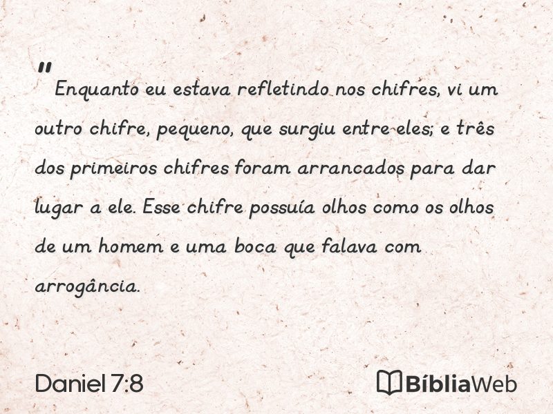 Daniel 7:8 em imagem para compartilhar