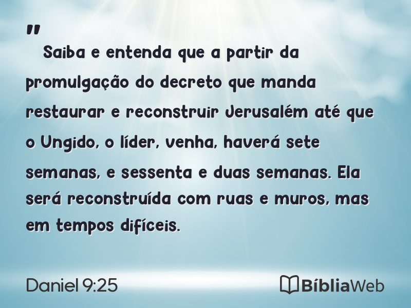 Daniel 9:25 em imagem para compartilhar