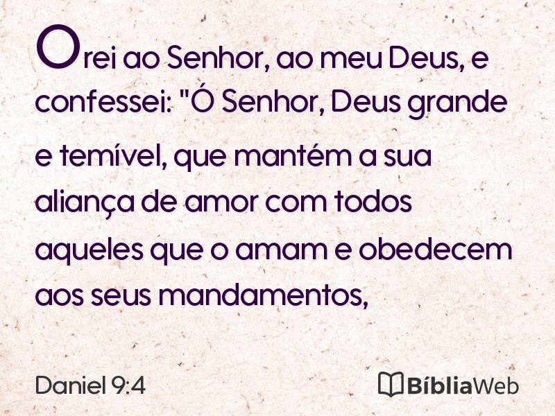 Daniel 9:4 em imagem para compartilhar