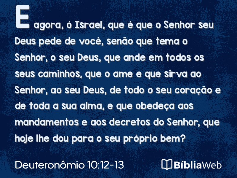Deuteronômio 10:12-13 em imagem para compartilhar