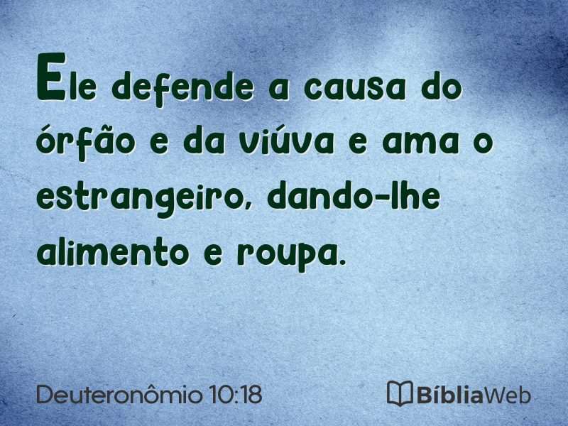 Deuteronômio 10:18 em imagem para compartilhar