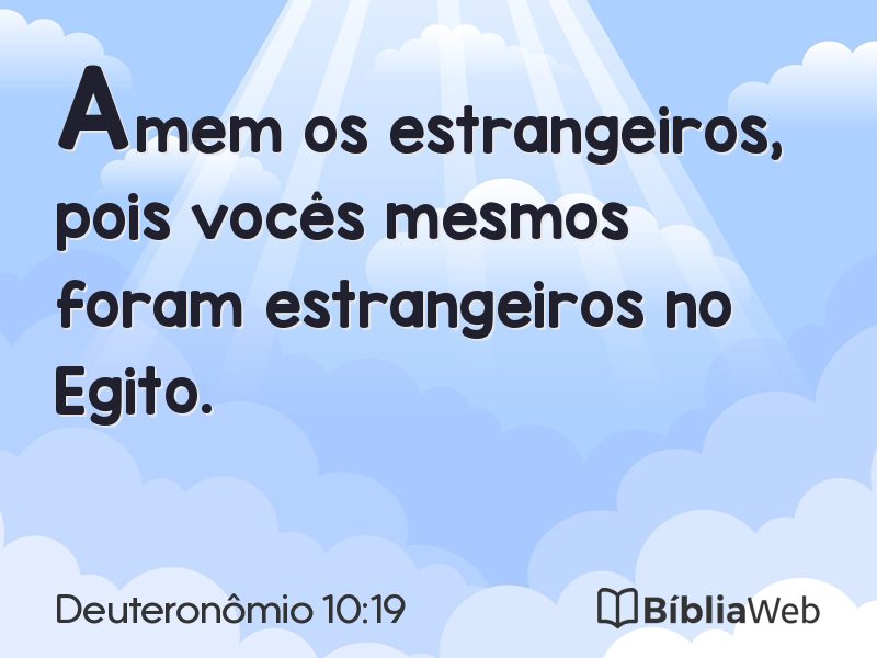 Deuteronômio 10:19 em imagem para compartilhar