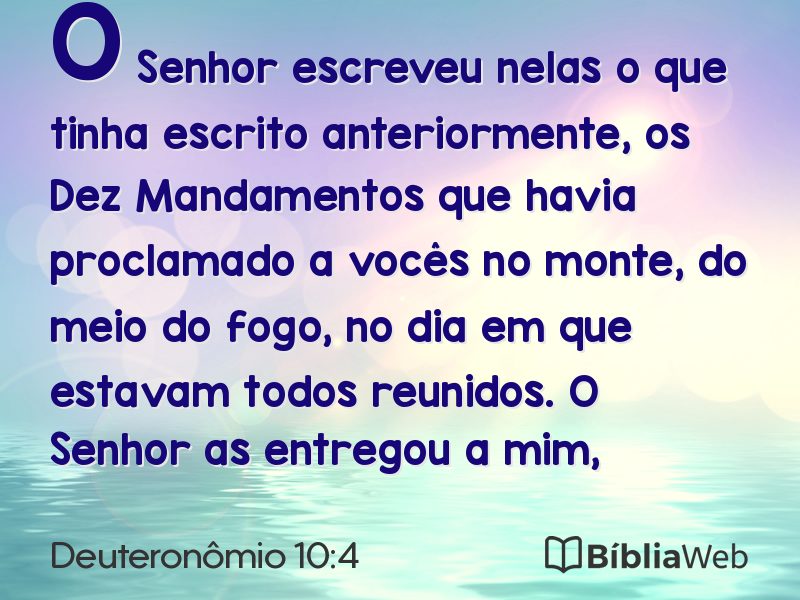 Deuteronômio 10:4 em imagem para compartilhar
