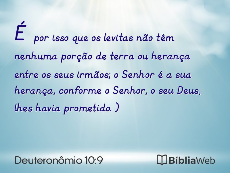 Deuteronômio 10:9 em imagem para compartilhar