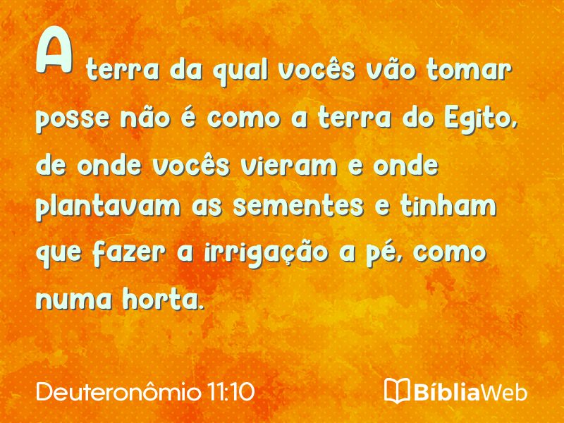 Deuteronômio 11:10 em imagem para compartilhar