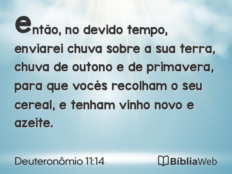 Deuteronômio 11:14 em imagem para compartilhar