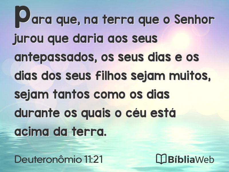 Deuteronômio 11:21 em imagem para compartilhar