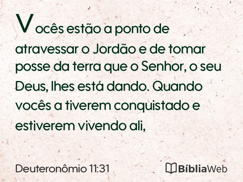 Deuteronômio 11:31 em imagem para compartilhar