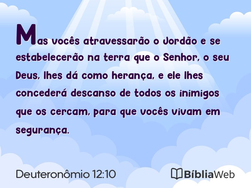 Deuteronômio 12:10 em imagem para compartilhar