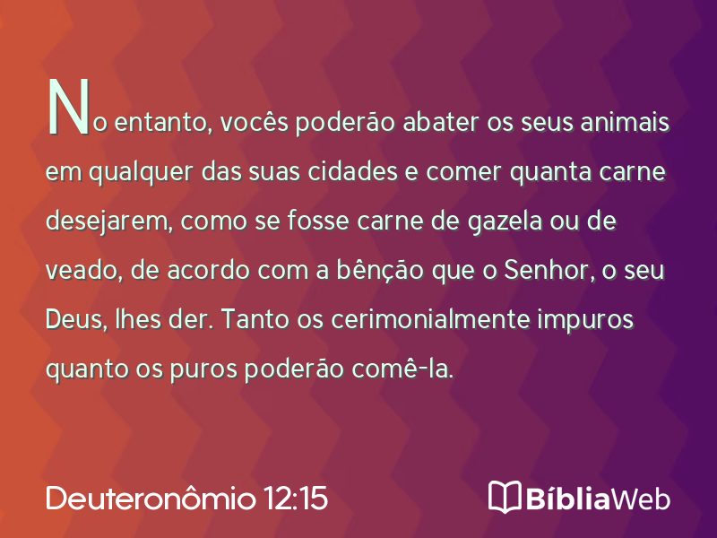 Deuteronômio 12:15 em imagem para compartilhar