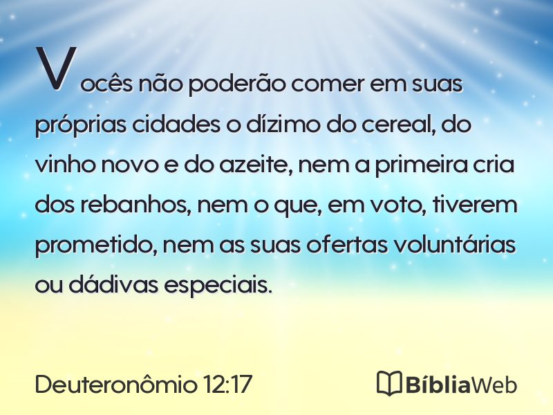 Deuteronômio 12:17 em imagem para compartilhar