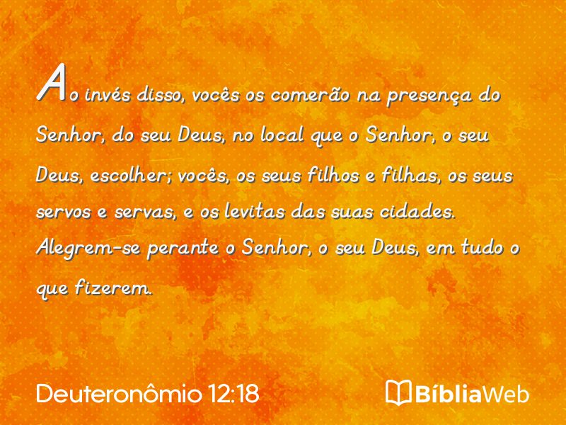 Deuteronômio 12:18 em imagem para compartilhar