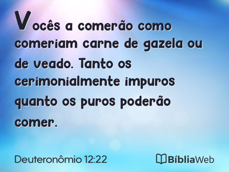 Deuteronômio 12:22 em imagem para compartilhar