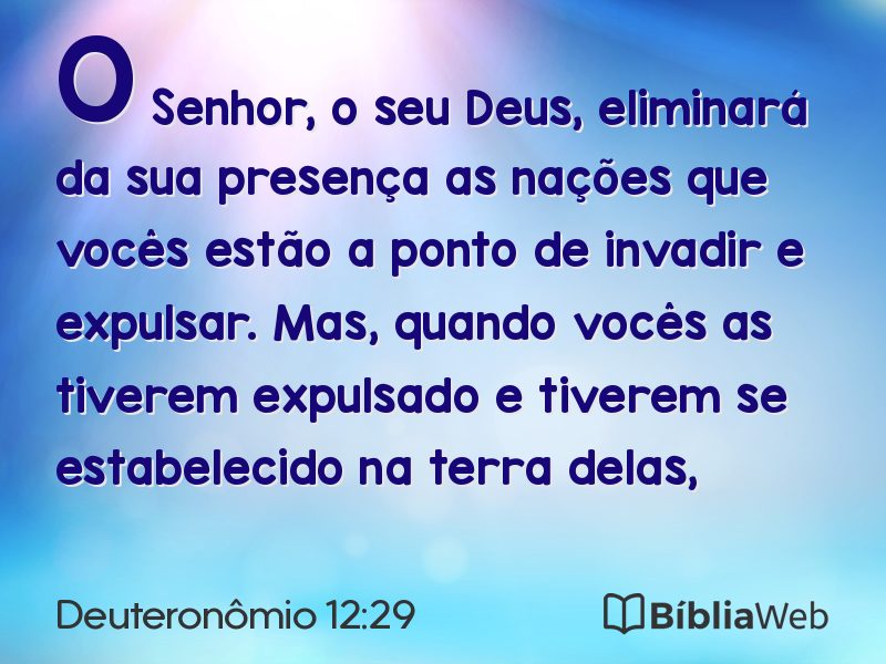 Deuteronômio 12:29 em imagem para compartilhar