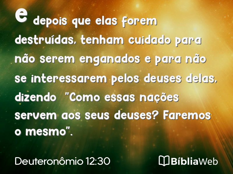 Deuteronômio 12:30 em imagem para compartilhar