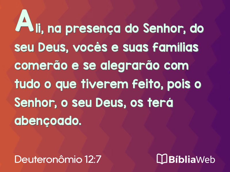 Deuteronômio 12:7 em imagem para compartilhar
