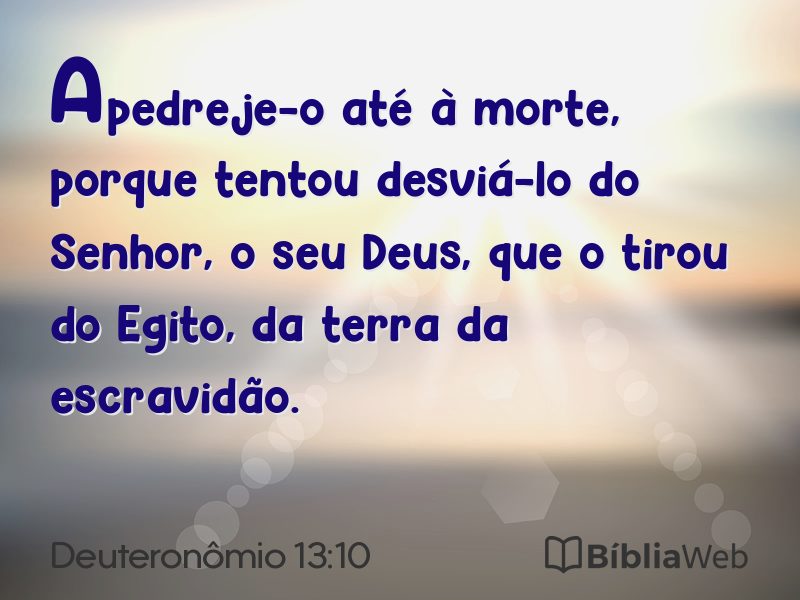 Deuteronômio 13:10 em imagem para compartilhar