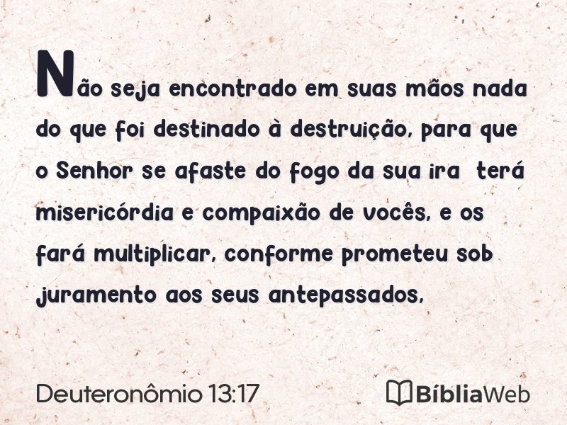 Deuteronômio 13:17 em imagem para compartilhar
