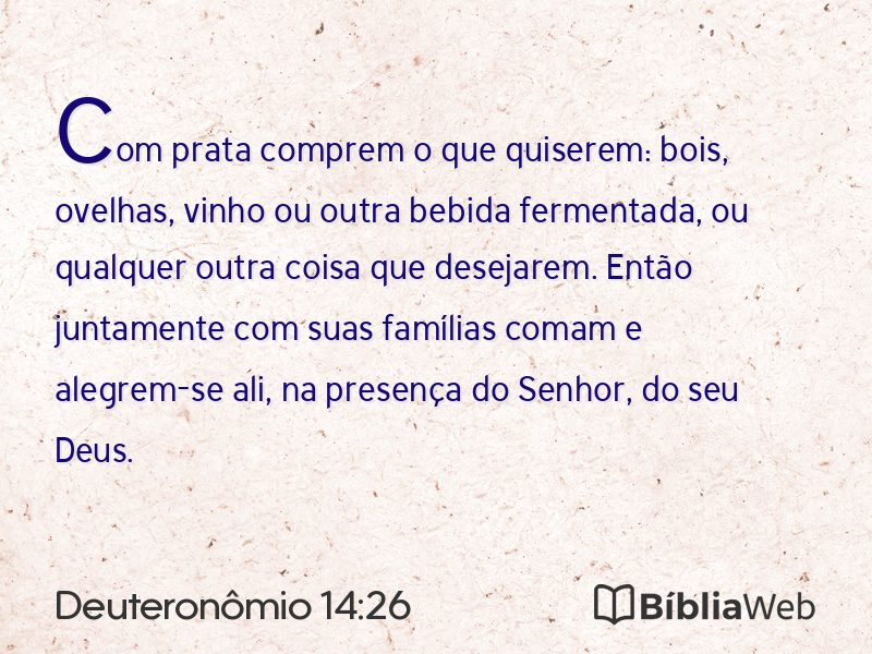 Deuteronômio 14:26 em imagem para compartilhar