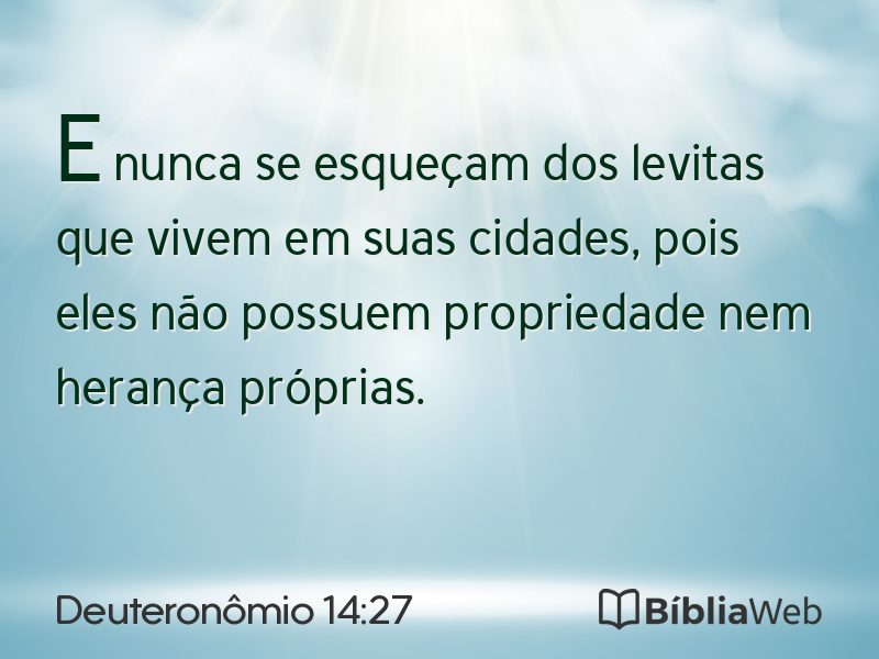 Deuteronômio 14:27 em imagem para compartilhar