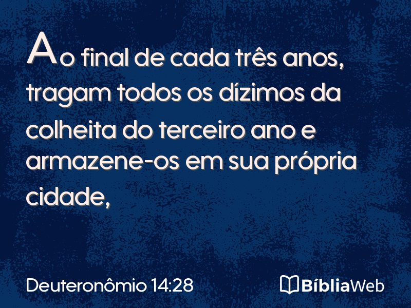 Deuteronômio 14:28 em imagem para compartilhar